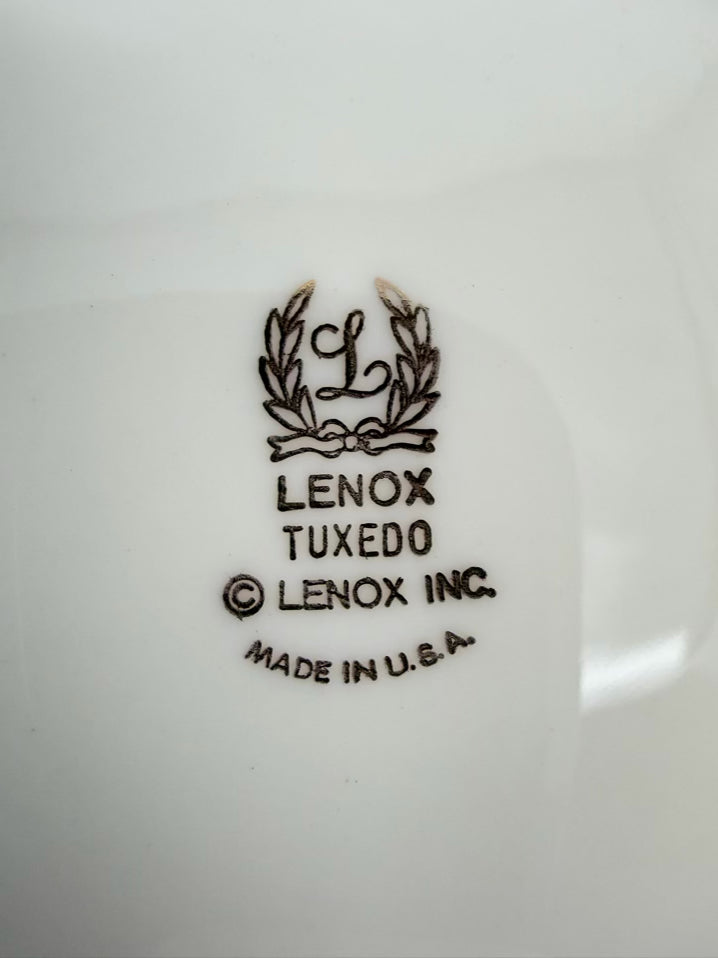 LENOX Cream Tuxedo 6 Piece Dinnerware Setting For 8 w/ Serving Pieces