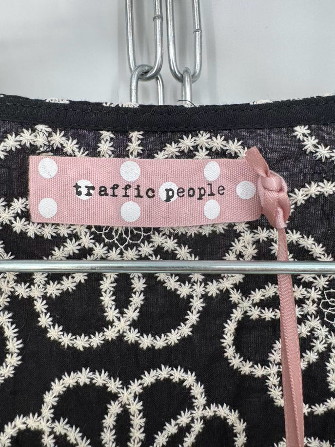 TRAFFIC PEOPLE Size S/M Black Embroidered 2-Piece Set NWT