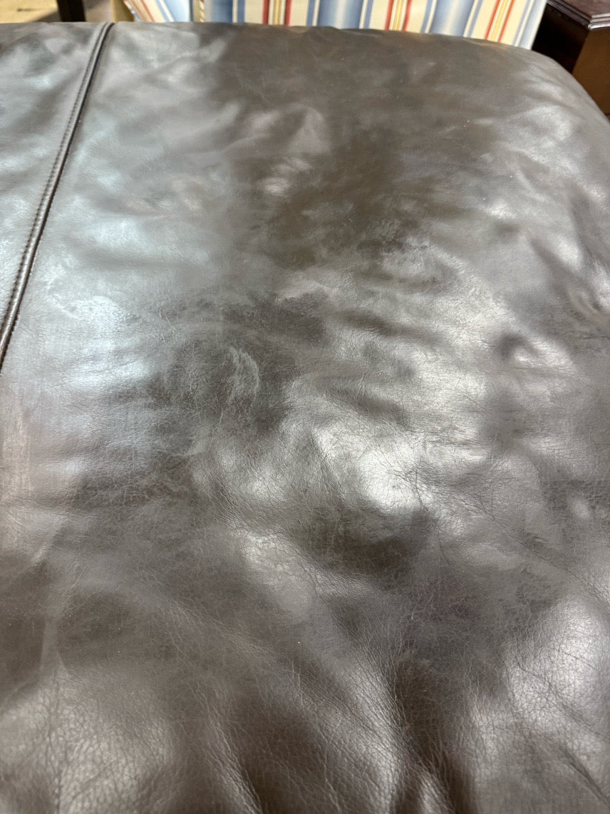 Brown Leather Ottoman