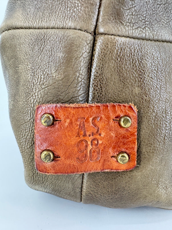 AS 98 Green Leather w/ Brass Hardware Purse
