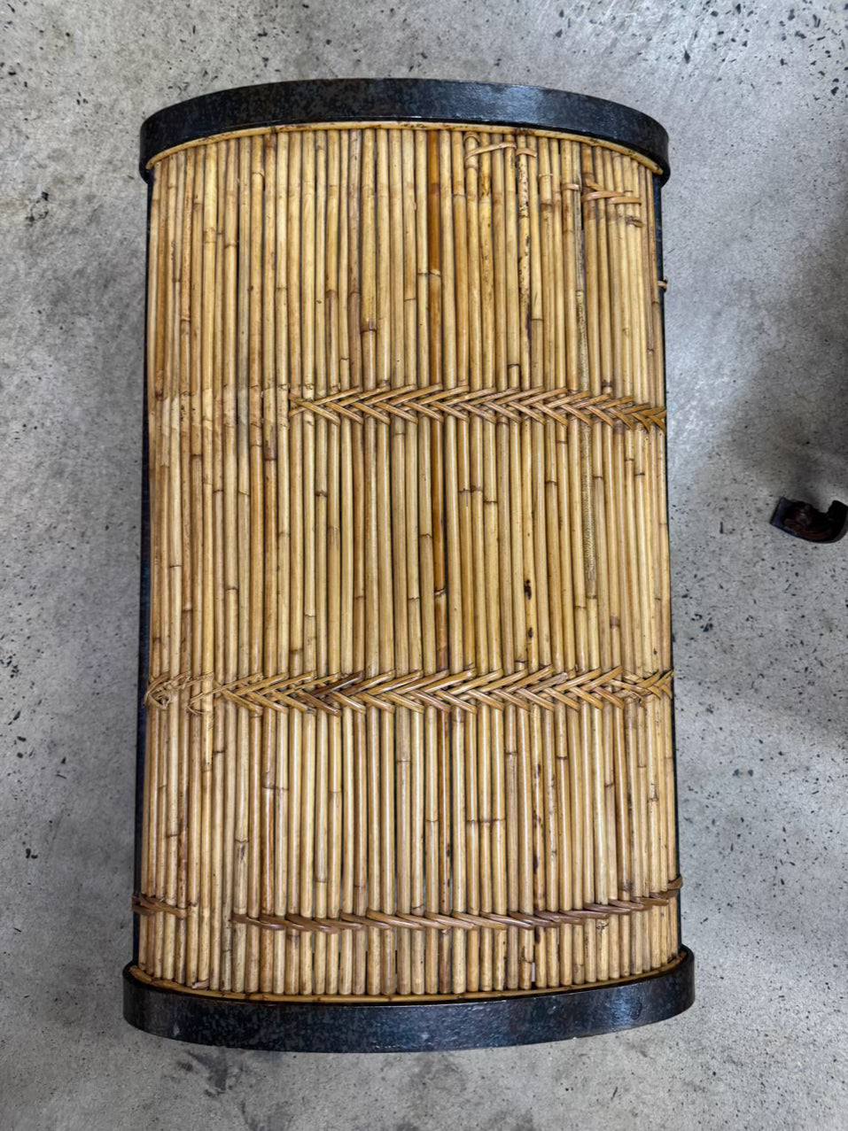 Bamboo & Metal Natural & Brown Chair & Ottoman