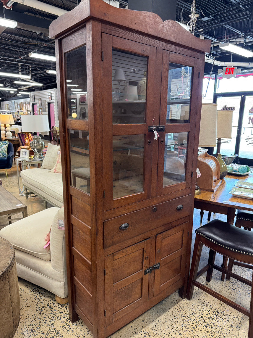 ANTIQUE Oak Pie Safe