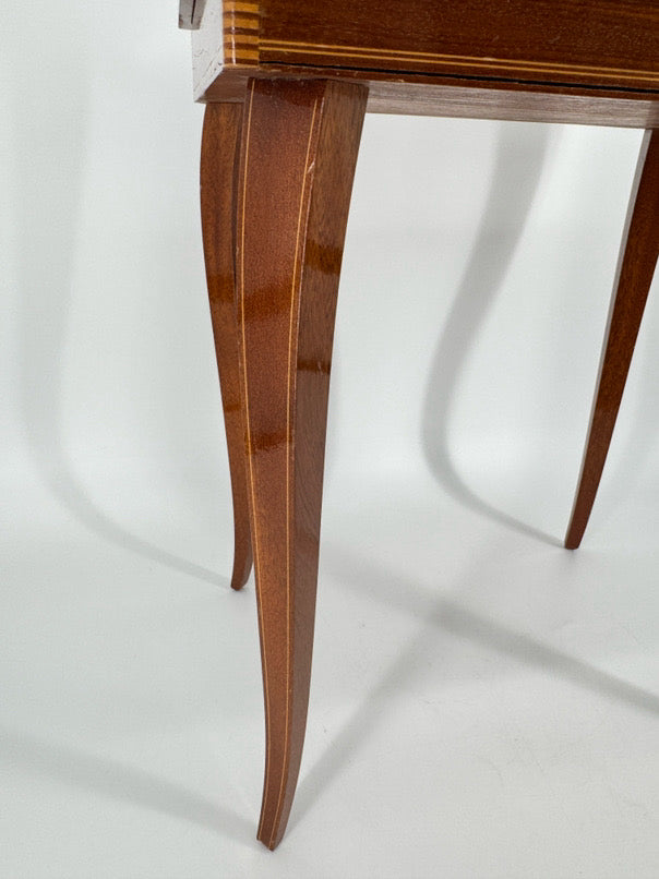 Wood Marquetry Music Box Side Table