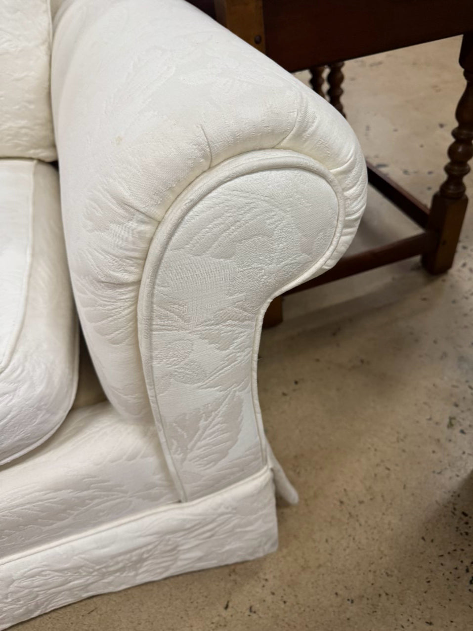 White 3-Cusion Quilted Sofa