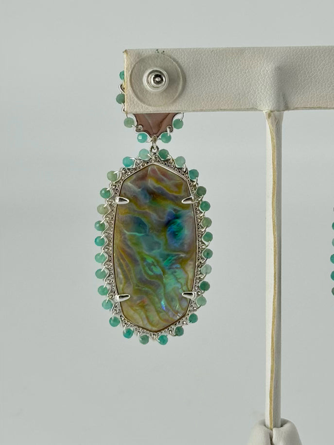 KENDRA SCOTT Silver Tone Abalone Earrings