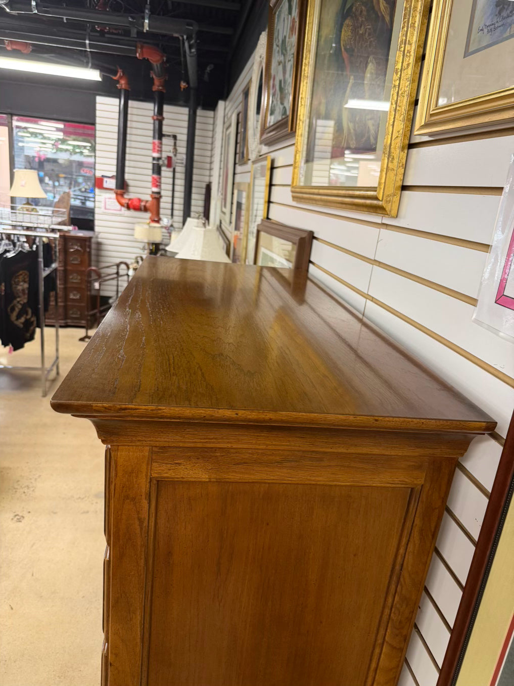 VINTAGE Medium Oak Chest on Chest w/ Drawers
