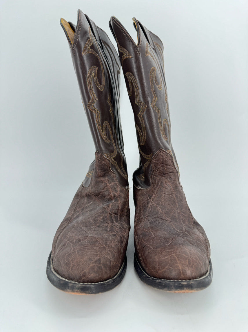 NOCONA Size 10.5 Brown Leather Cowboy Boots