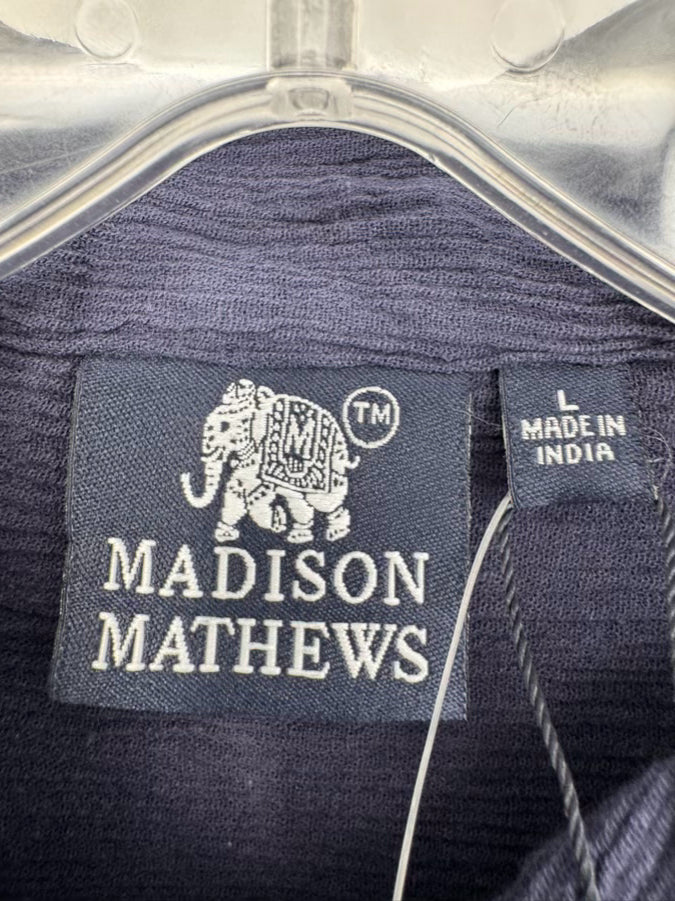 MADISON MATHEWS Size L Midnight Button Down Blouse NWT