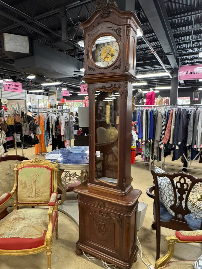 AUSTRIA Dark Wood Ornate 2-Piece Clock