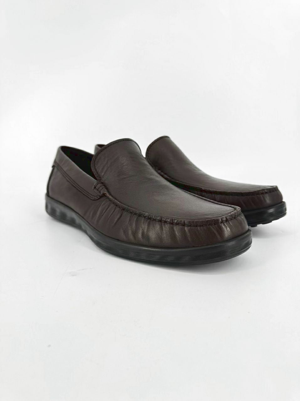 ECCO Size 43 Chocolate Leather Casual Shoes NWT