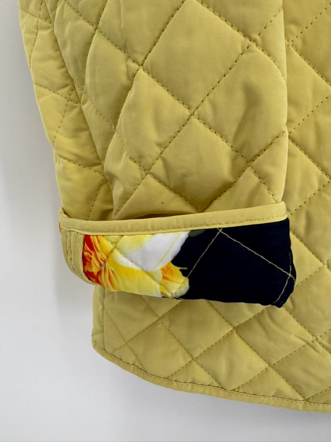 JANE POST Size M Canary Quilted Floral Jacket