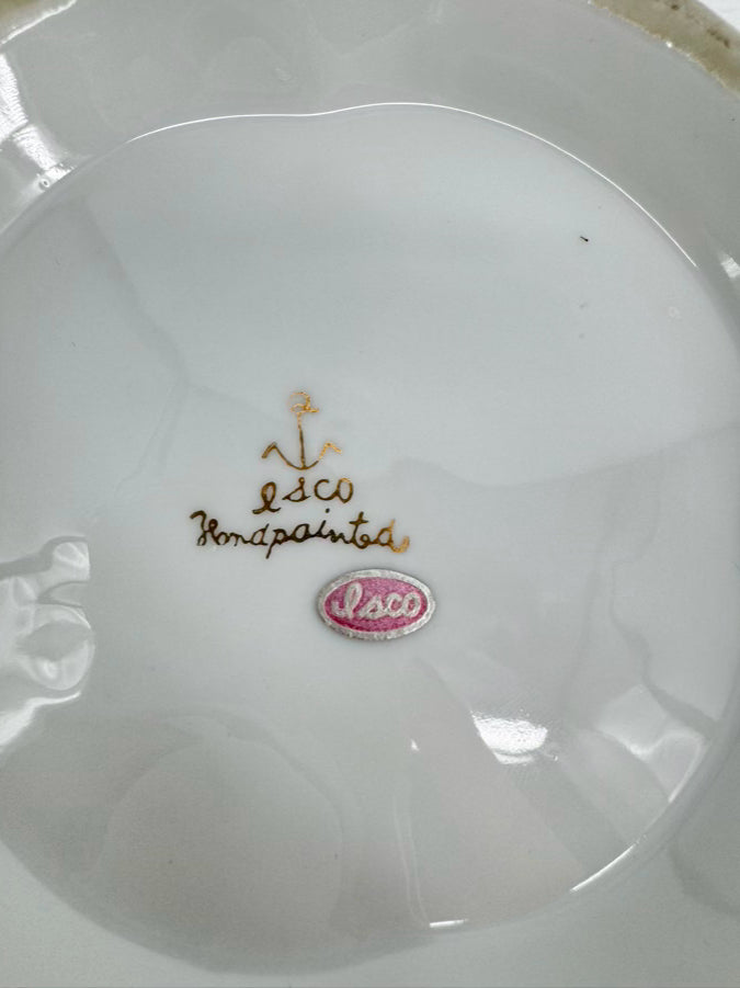 LSCO Rust & Gold Ceramic Handpainted Decorative Cachepot