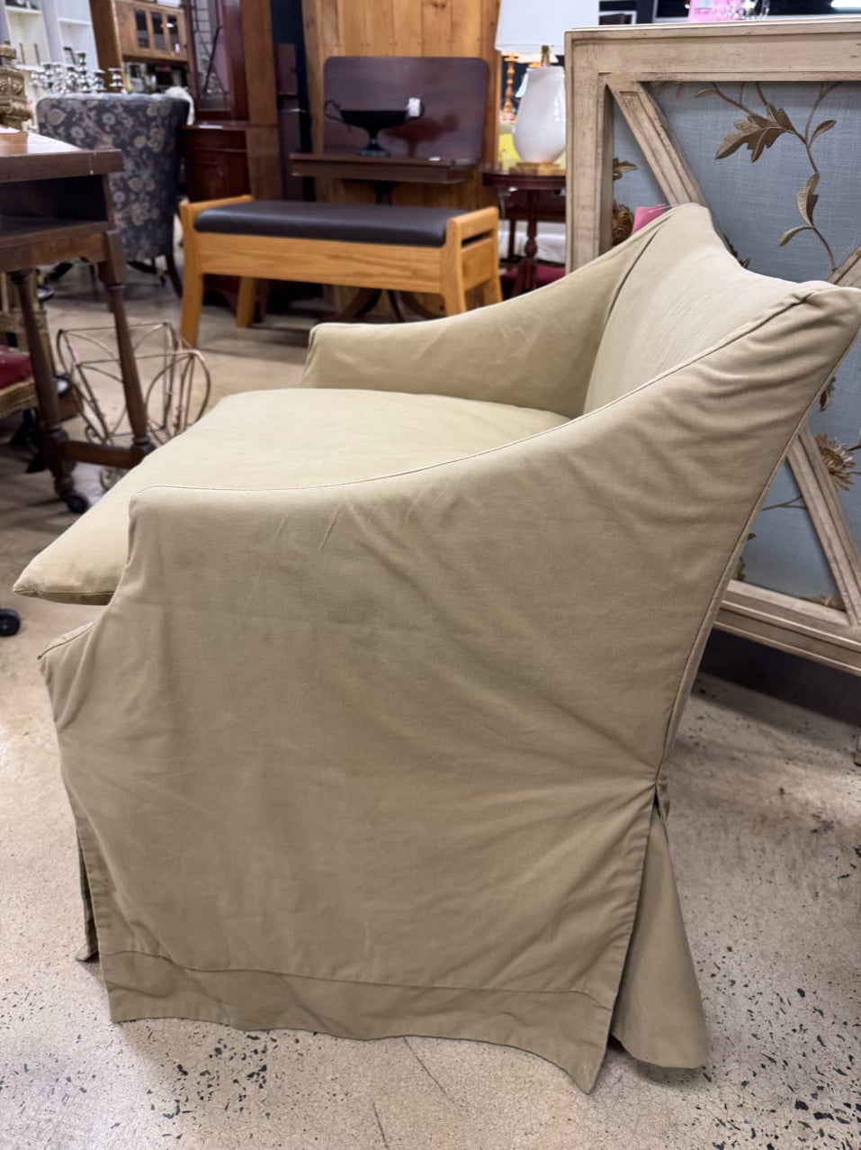 LEE INDUSTRIES Tan Slip Cover Side Chair