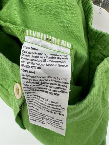 HARIS COTTON Size S Green Linen Pants