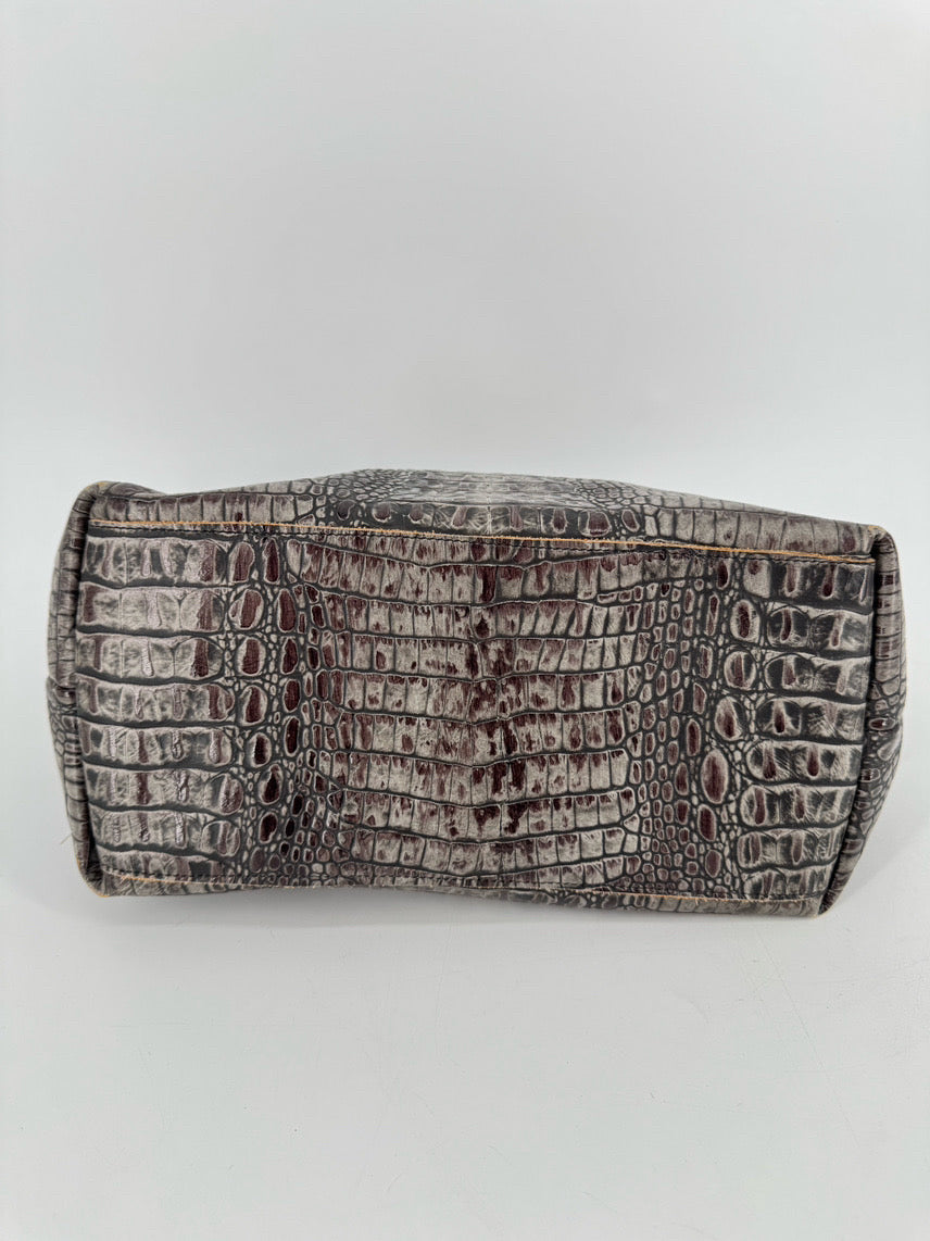 BLYTHE LEONARD Gray Embossed Leather Purse