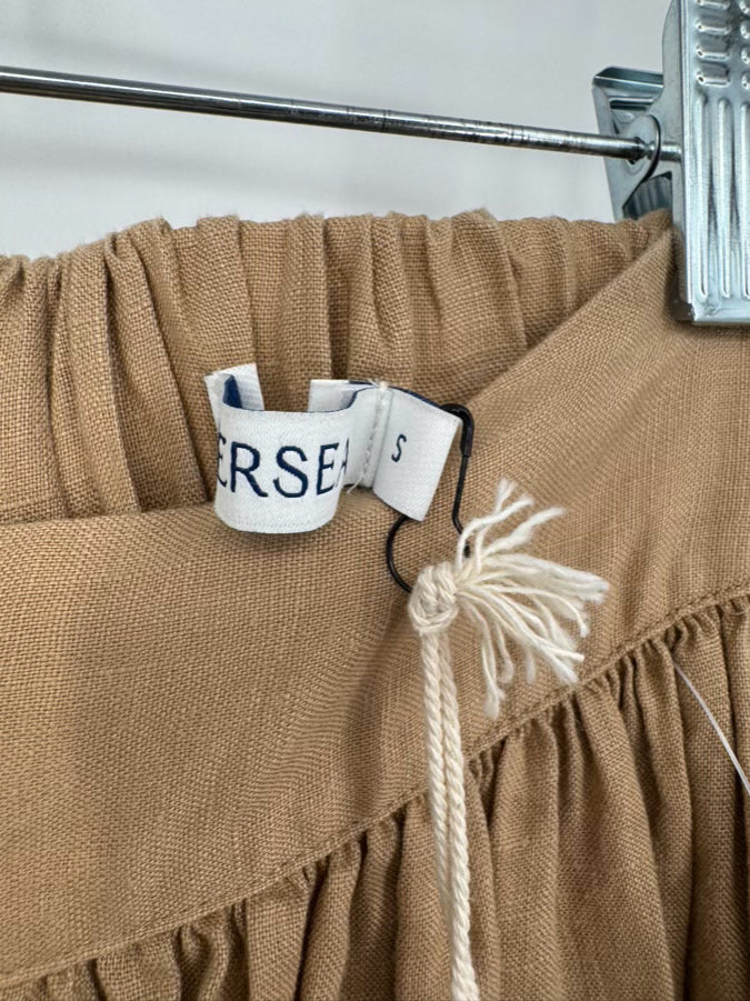 MERSEA Size S Tan Linen Poete Skirt NWT