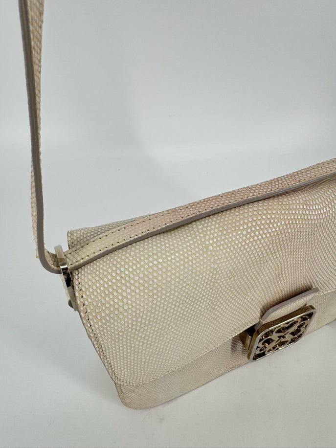 L.K. BENNETT Off White Pebbled Leather Handbag NWT