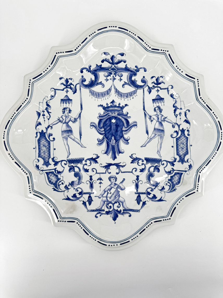 VINTAGE CHELSEA HOUSE Blue & White Porcelain Decorative Wall Plate