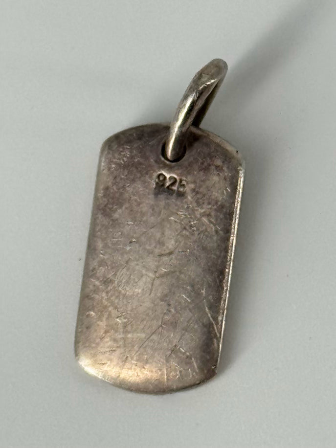 GUCCI Sterling Silver Dog Tag Charm