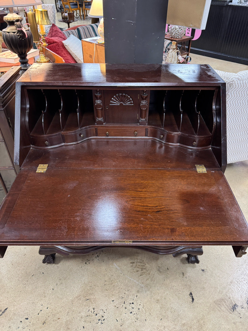 MOSER FURNITURE Wood Ball & Claw Foot Glass Doors 2-Piece Secretary