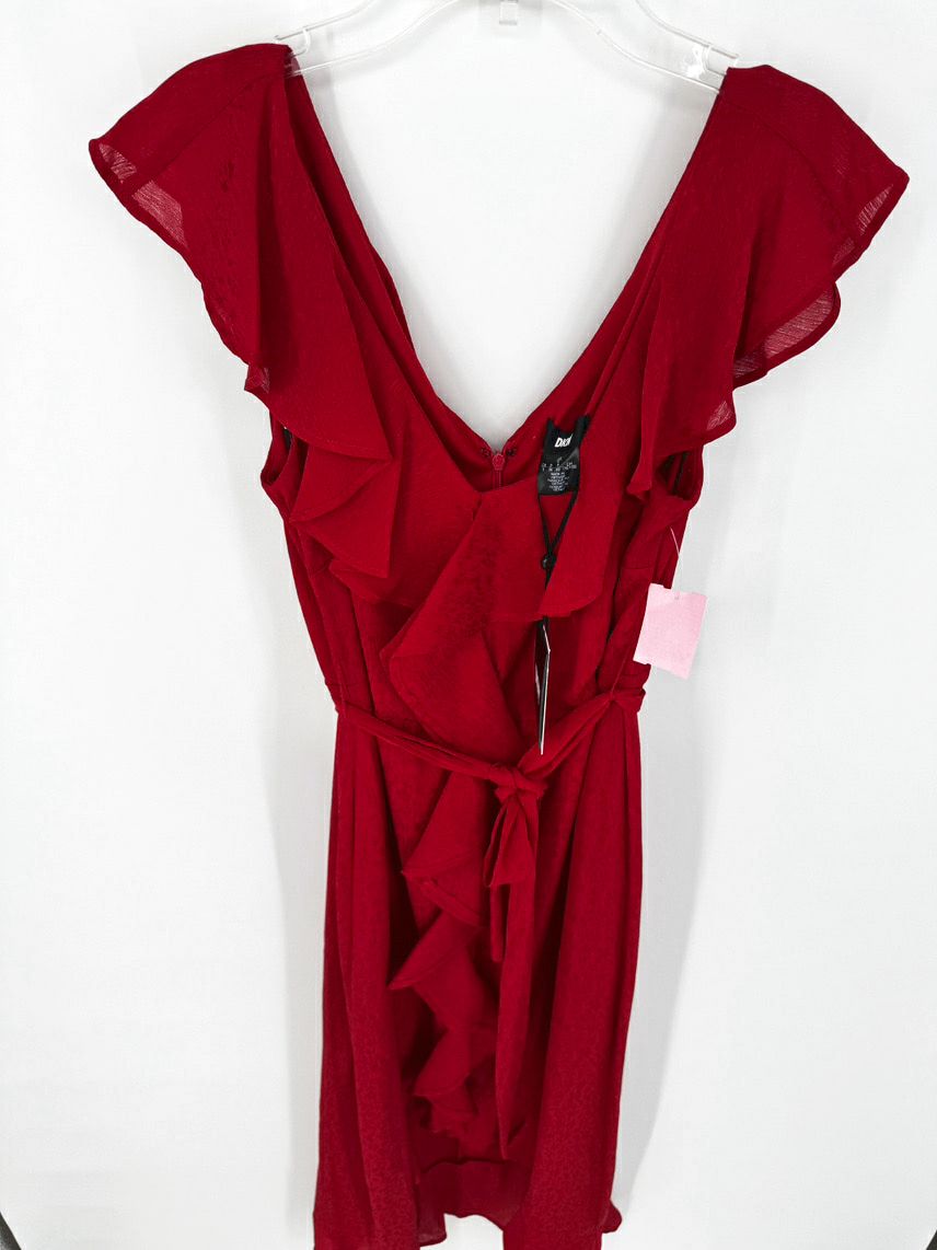 DKNY Size 8 Red Ruffle Maxi-Dress NWT