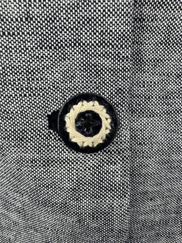 TORY BURCH Size 8 Navy & White Tweed Blazer
