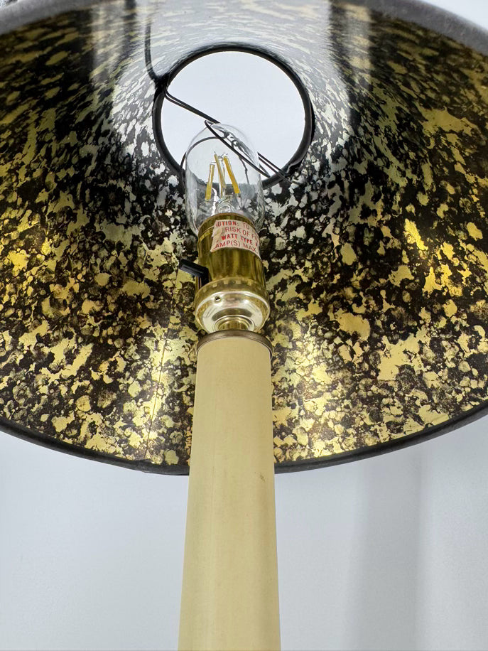 Brushed Silver Resin Pair of Buffet Lamps