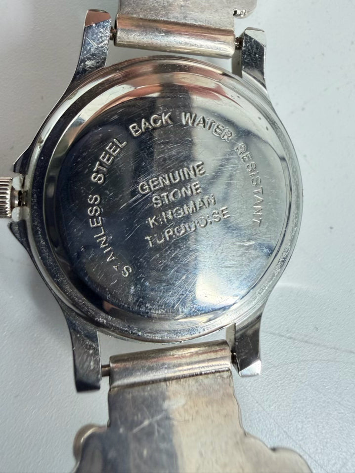 STERLING SILVER Blue Kingman Turquoise Watch