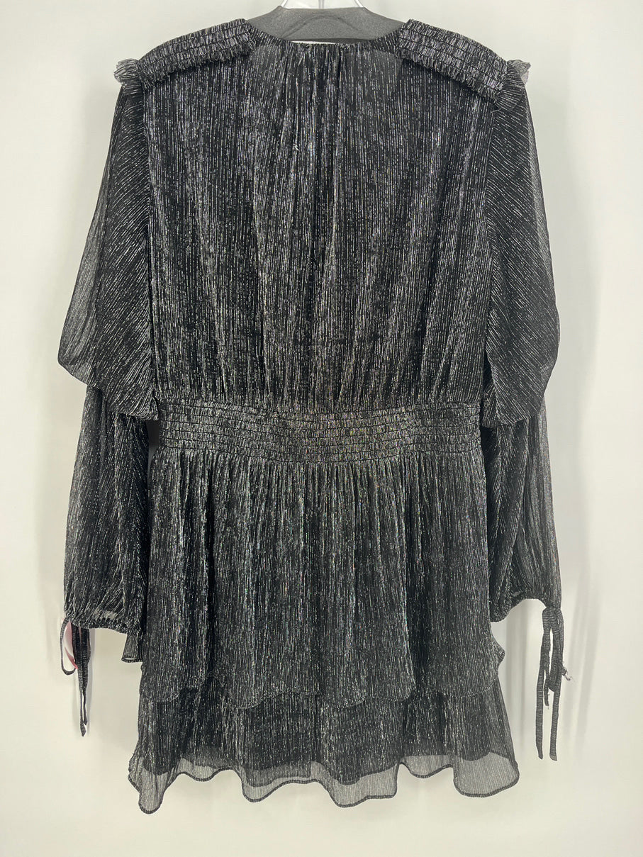 MISA Size L Metallic Black Maeryn Dress