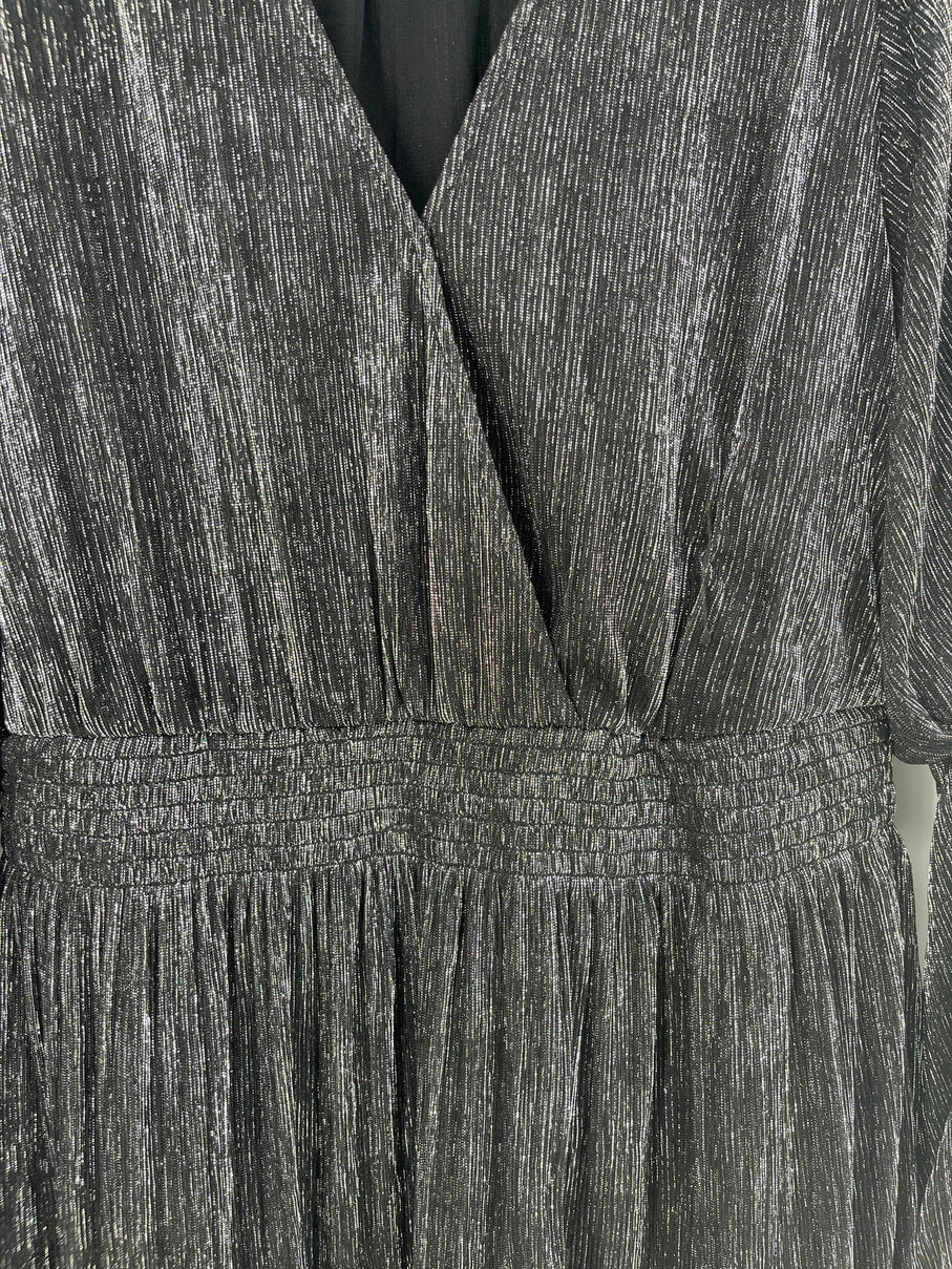 MISA Size L Metallic Black Maeryn Dress