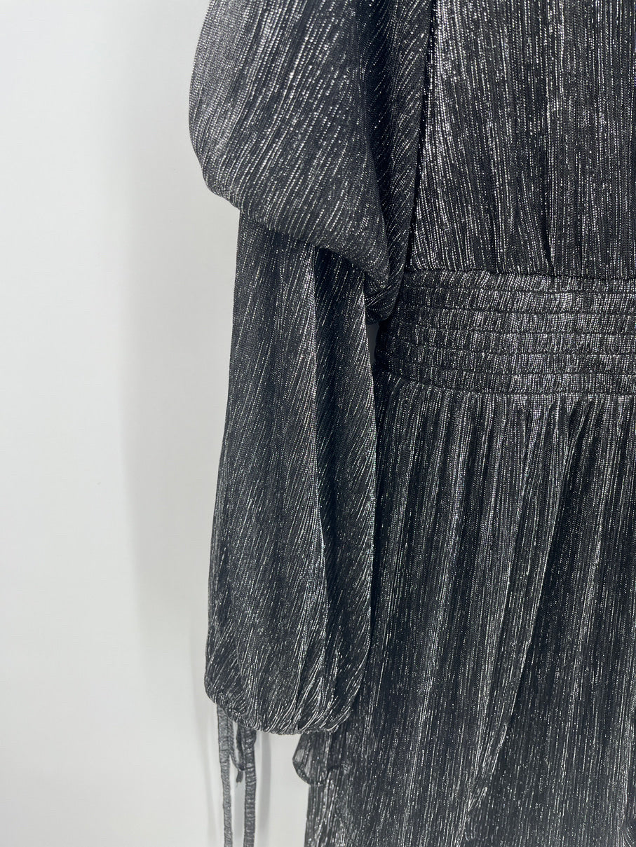 MISA Size L Metallic Black Maeryn Dress