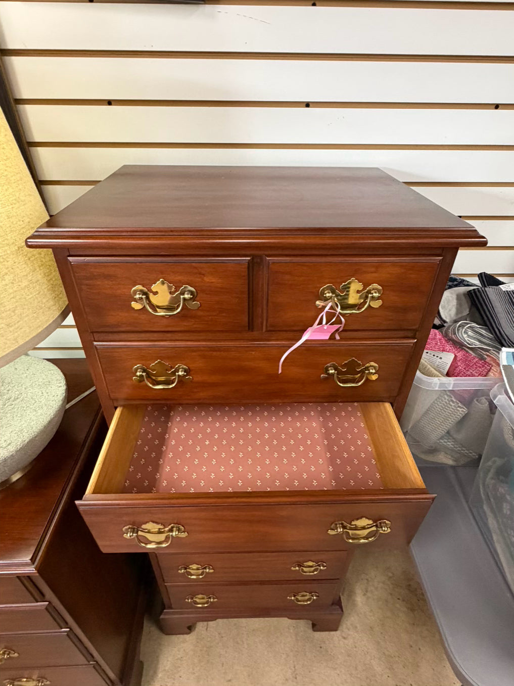 VIRGINIA GALLERIES x Henkle Harris Wild Black Cherry Brown 7 Drawer Lingerie Chest