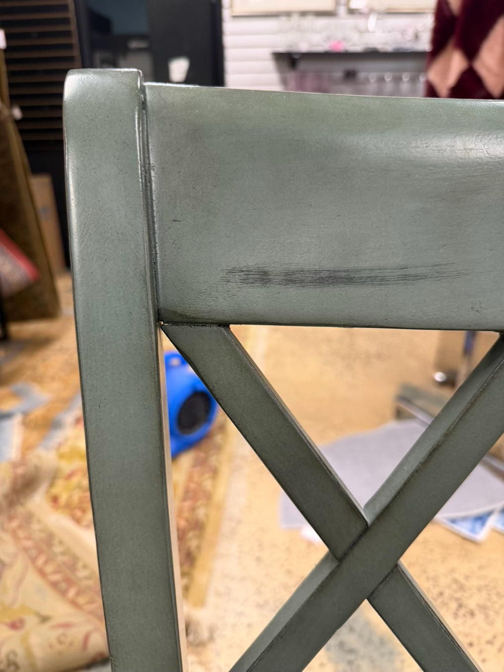 Aqua Wood Pair Of Bar Stools