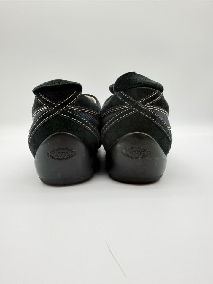 TODS MENS Size 9.5 Navy Textile Sneakers