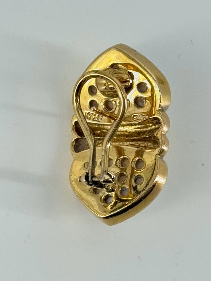 KYLO STERLING SILVER Gold Tone Gemstone Lever Back Earrings