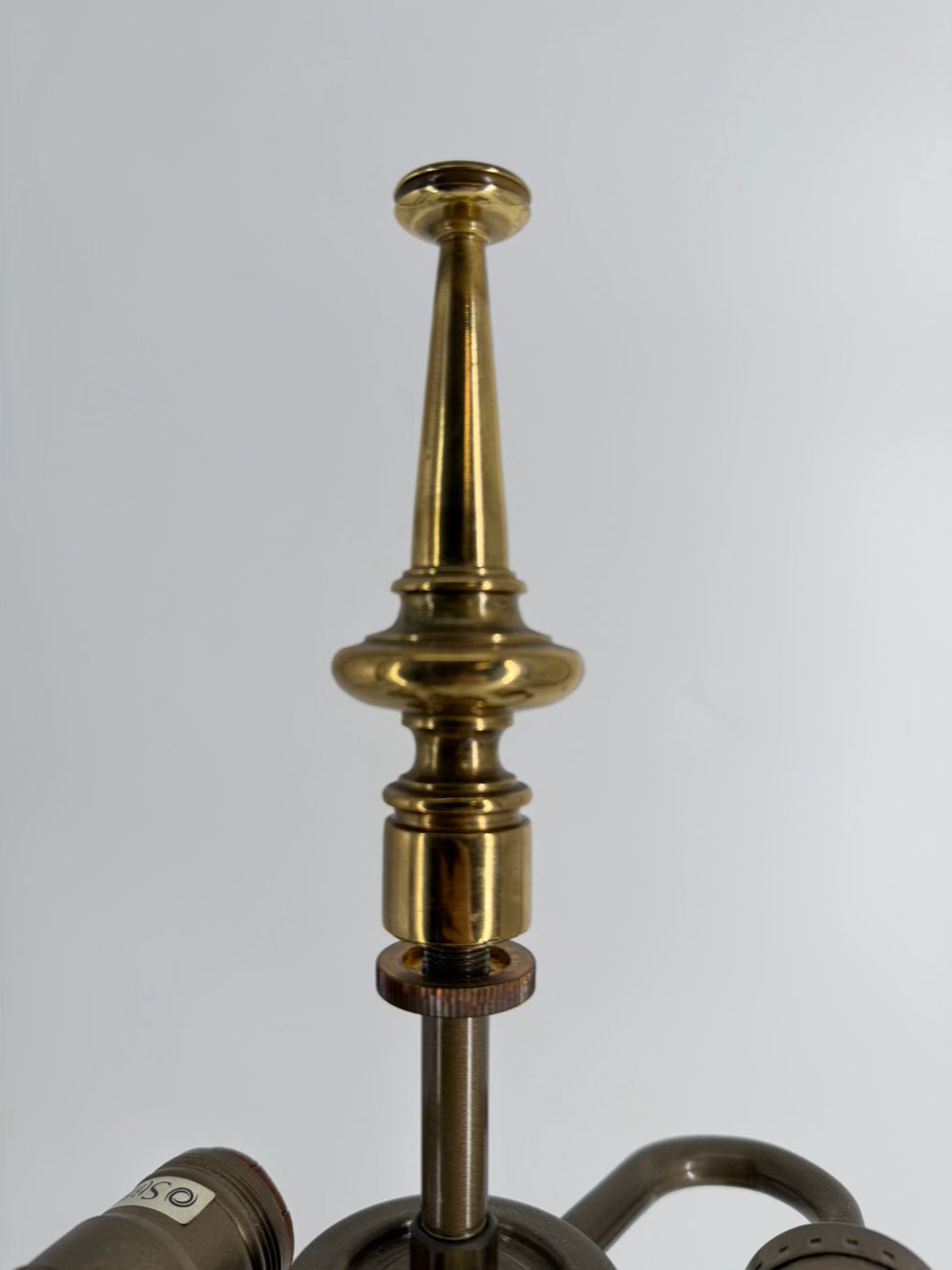 STIFFEL Brass Candlestick Lamp w/ Pull Chain & No Shade