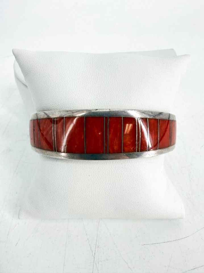 RAY TRACY STERLING SILVER Orange Spiny Oyster Shell Cuff