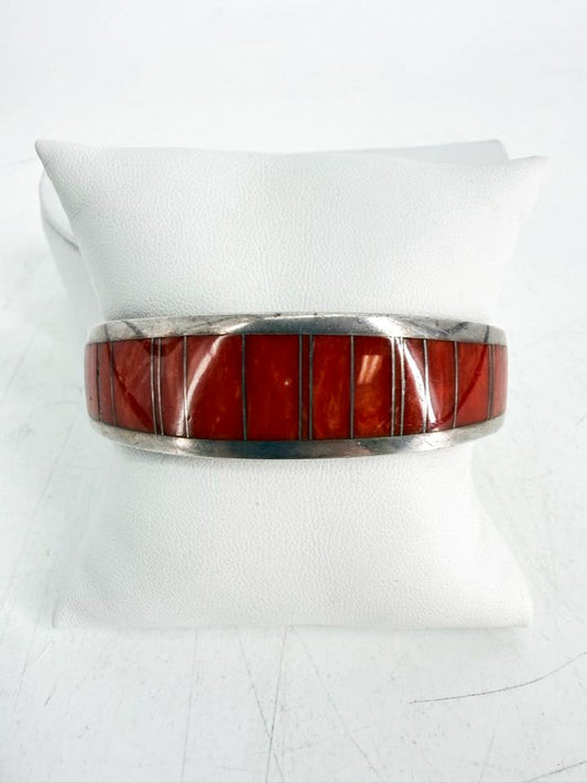 RAY TRACY STERLING SILVER Orange Spiny Oyster Shell Cuff