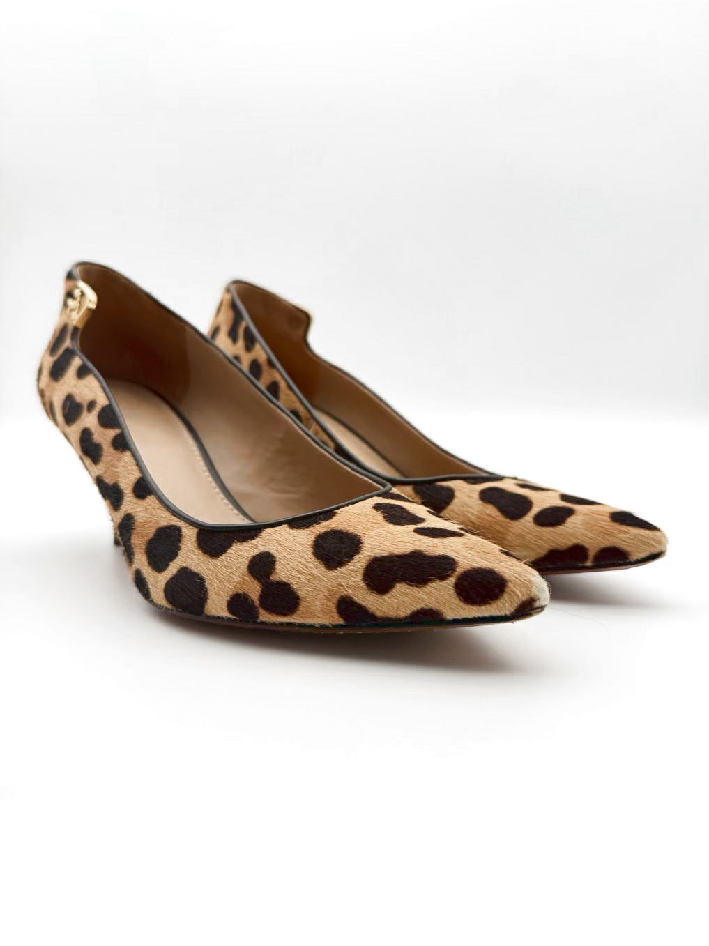 TORY BURCH WMNS Size 8 Tan & Brown Pony Hair Animal Print Heels