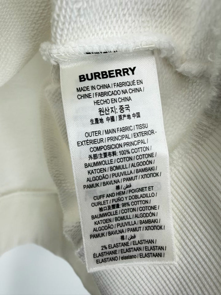 BURBERRY LONDON Horseferry Wmn's Size S White & Black Print Hoodie