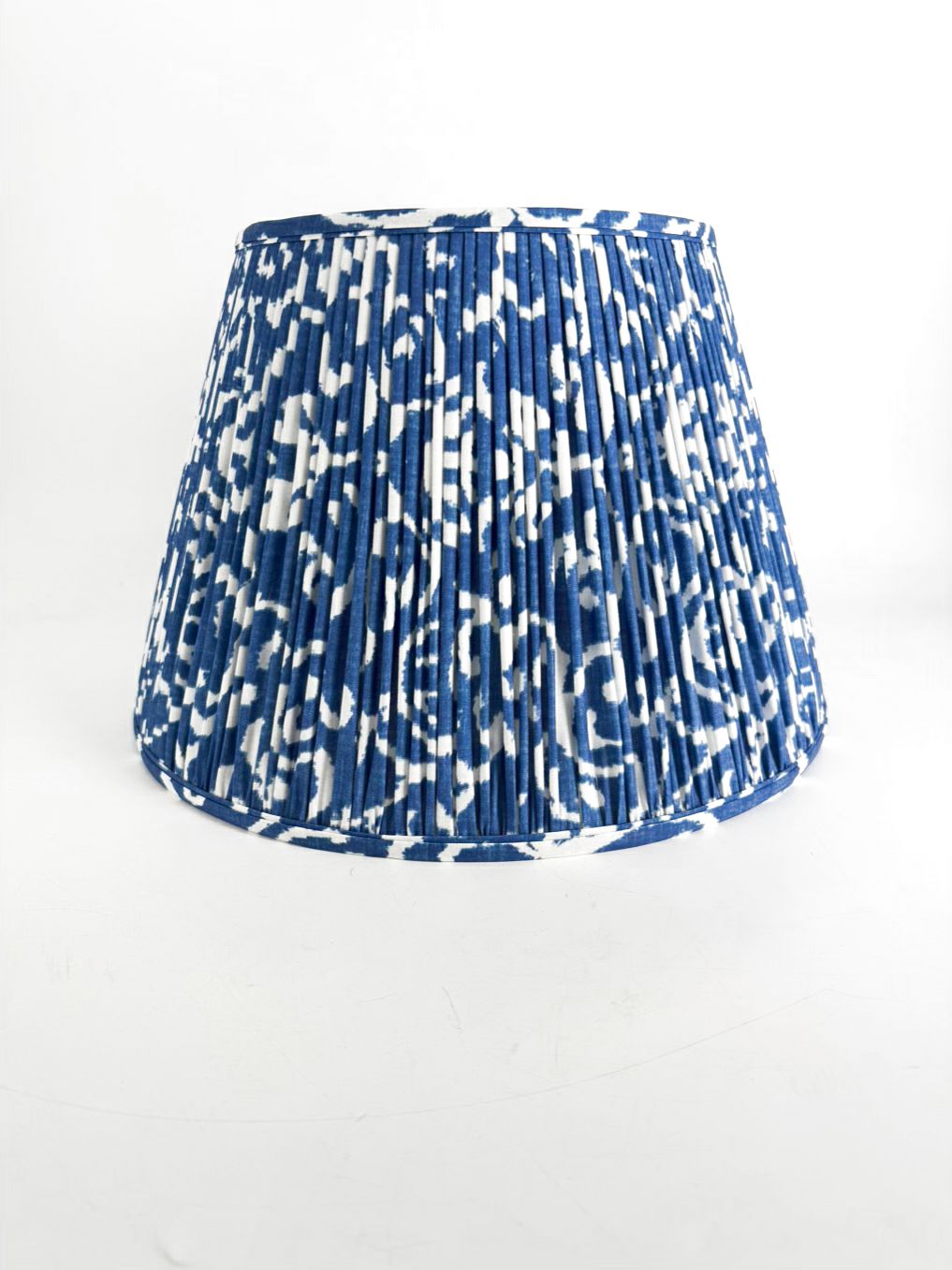 SORELLA GLENN Blue & White Fabric Pleated Lamp Shade