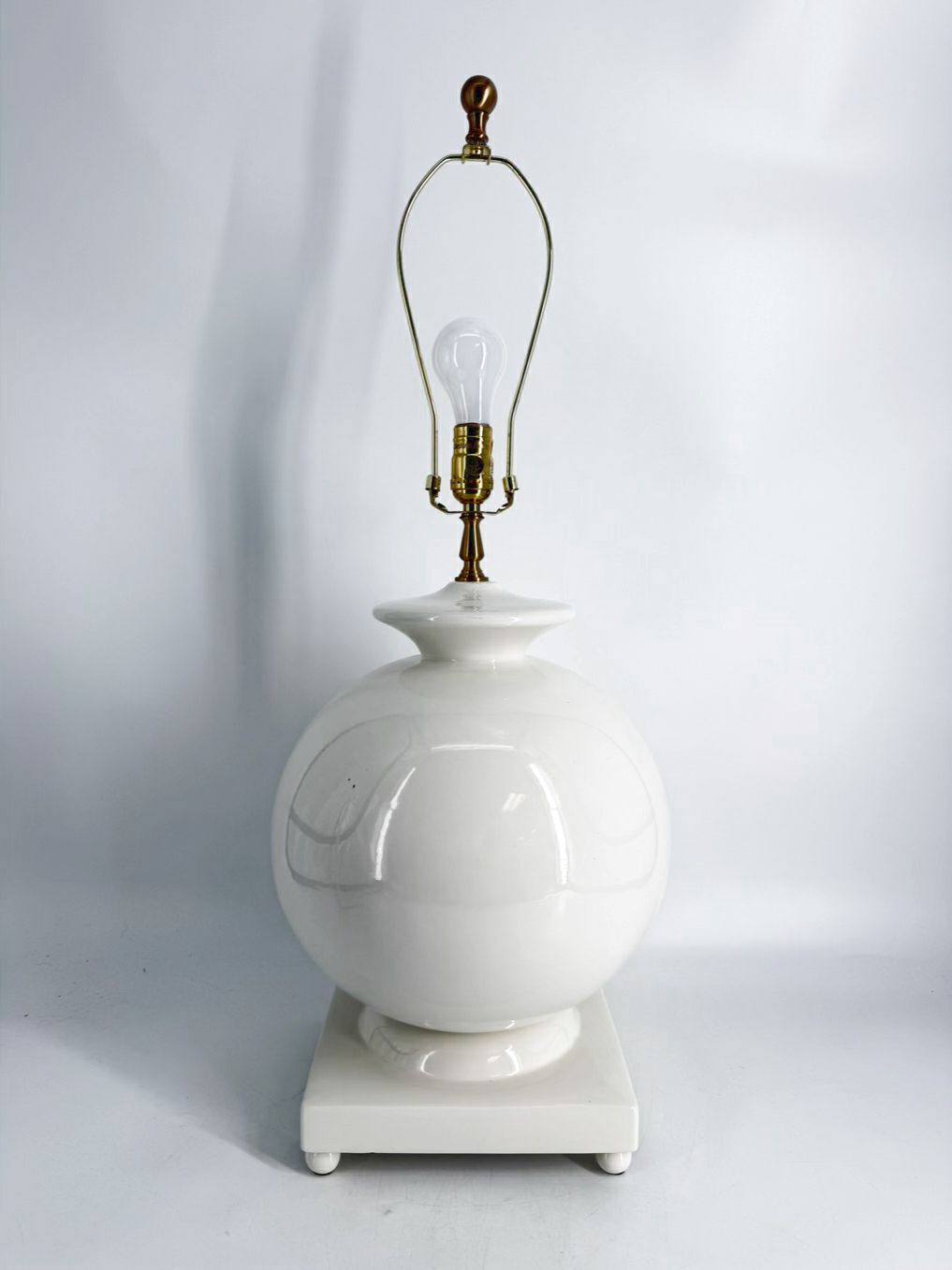 CHELSEA HOUSE Modern White Ceramic Footed Lamp No Shade
