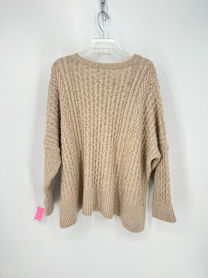 IRELANDSEYE Size L Latte Cable Knit Sweater