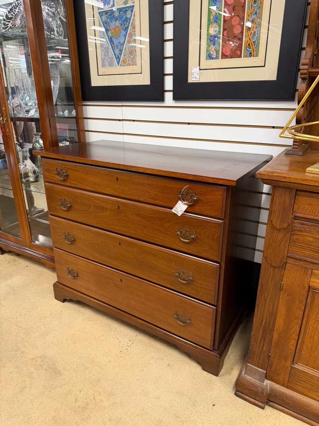 VINTAGE Mahogany 4 Drawer Chest