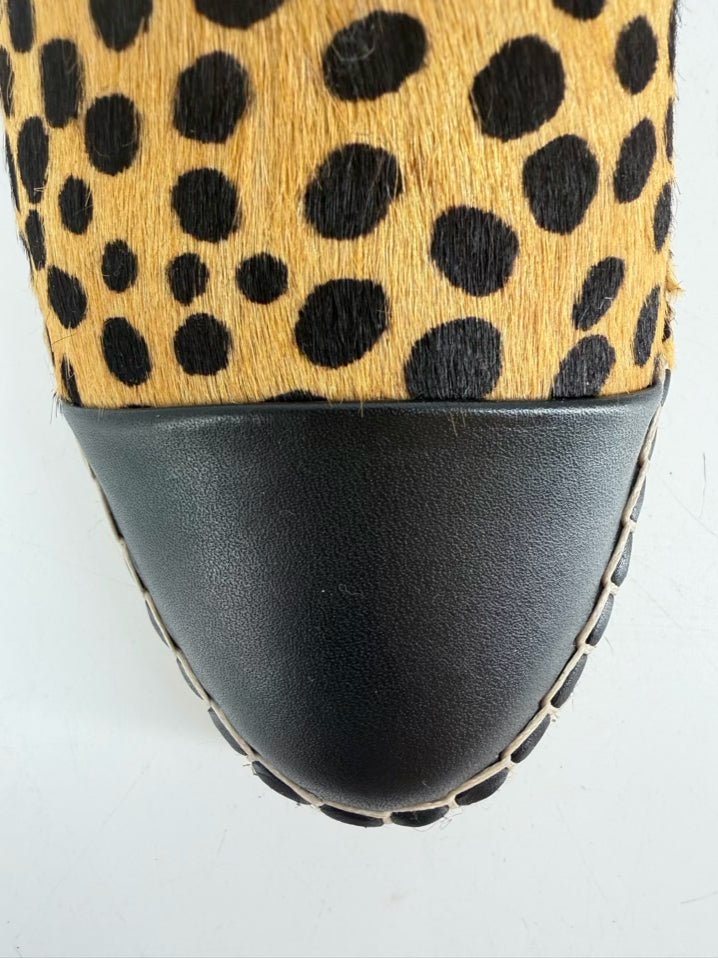 LOEFFLER RANDALL Size 8 Brown & Black Animal Print Espadrilles