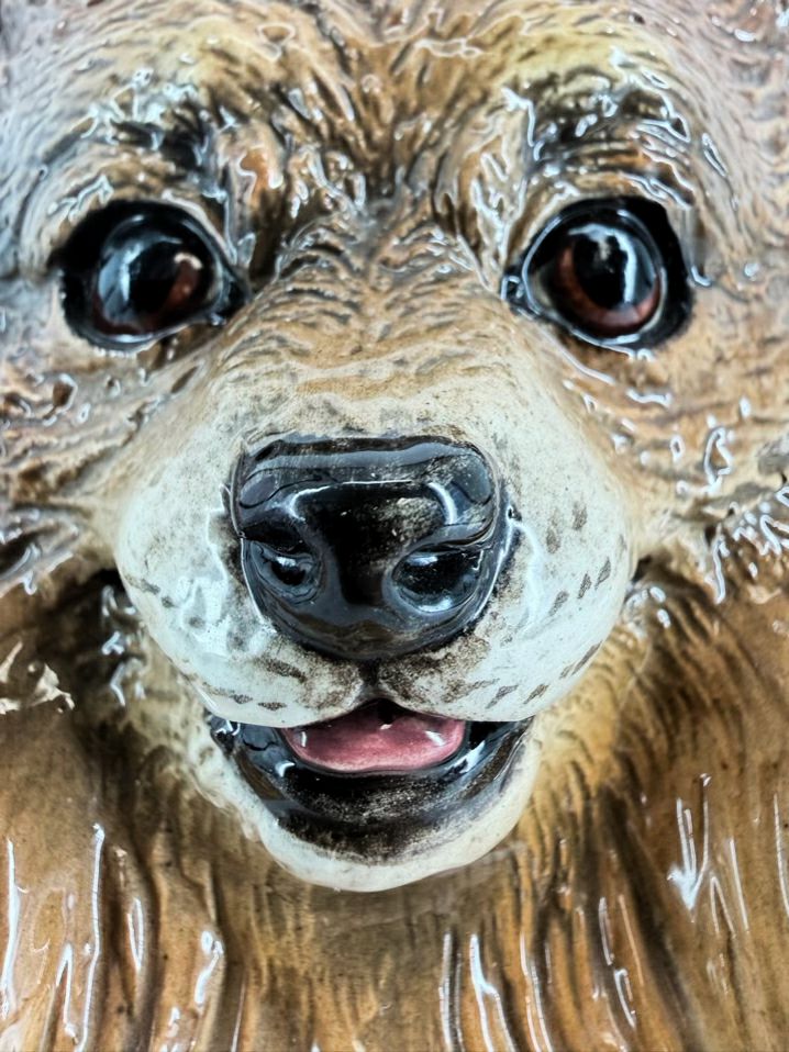 Tan Ceramic Pomeranian Dog Figure