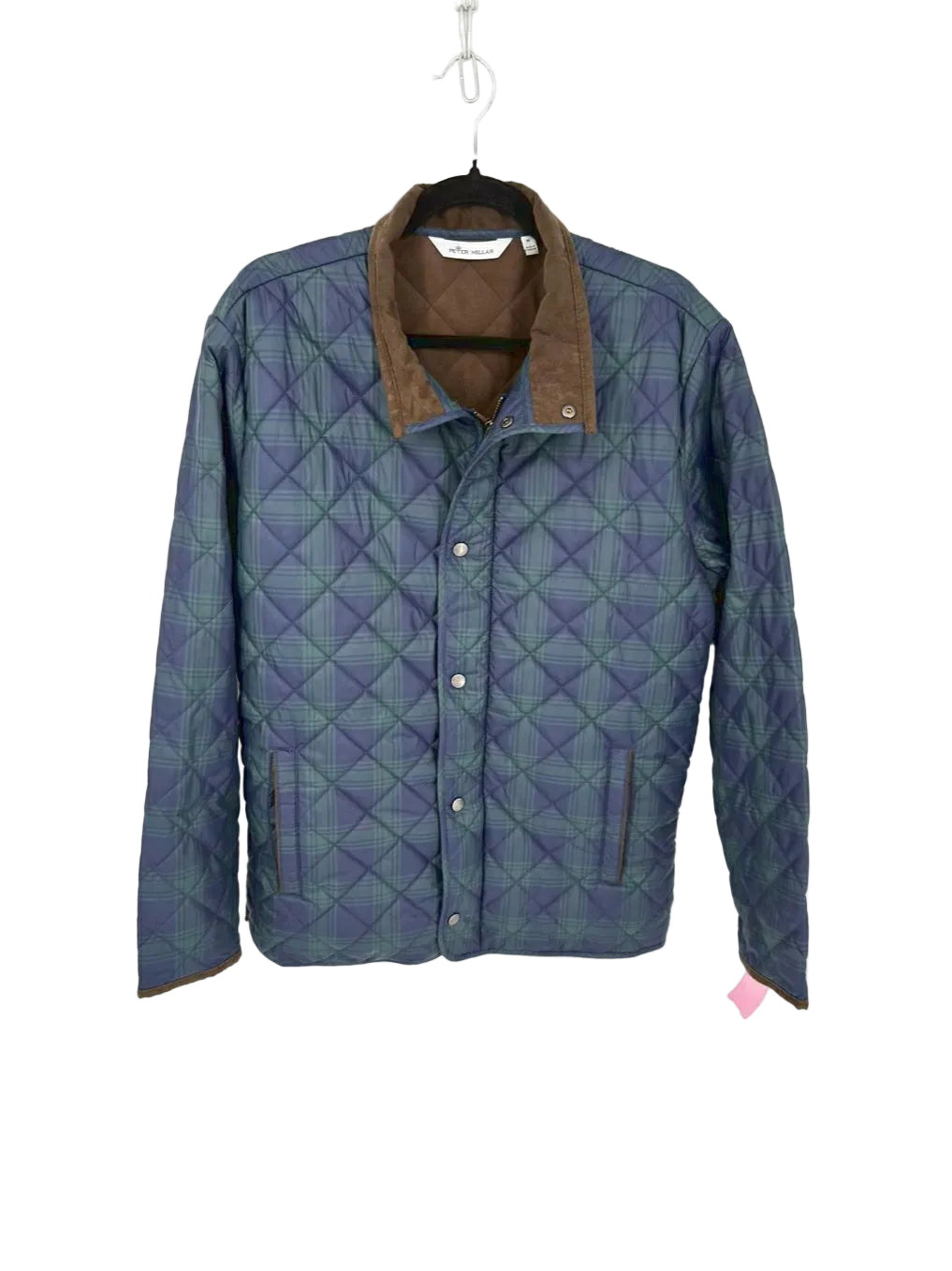 PETER MILLAR Men's Size M Navy & Green Quilted Plaid Jacket