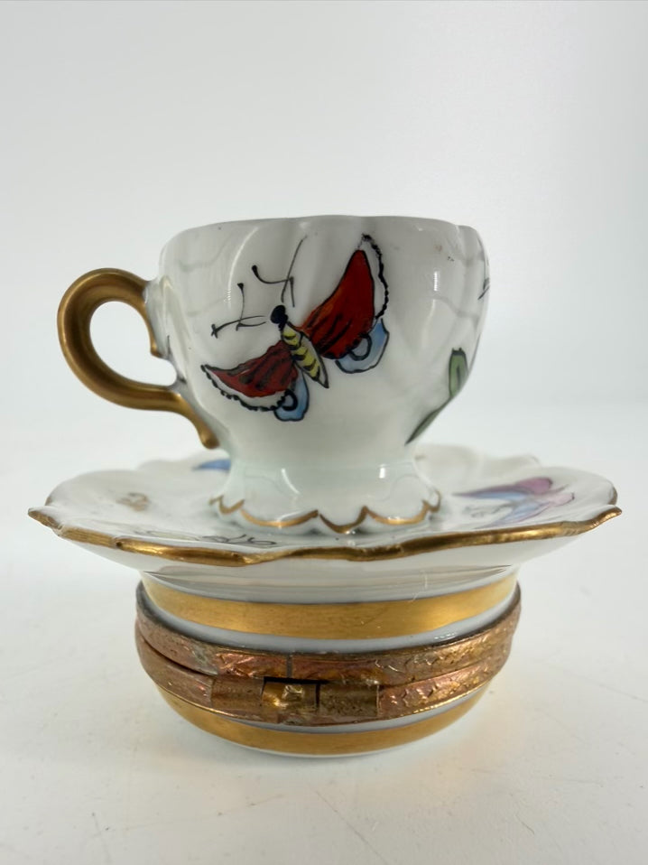 LIMOGES Miniature Cup & Saucer Box