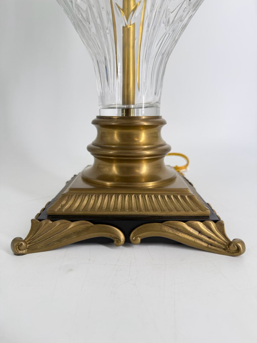 Brass & Crystal Urn Lamp w/ Shade