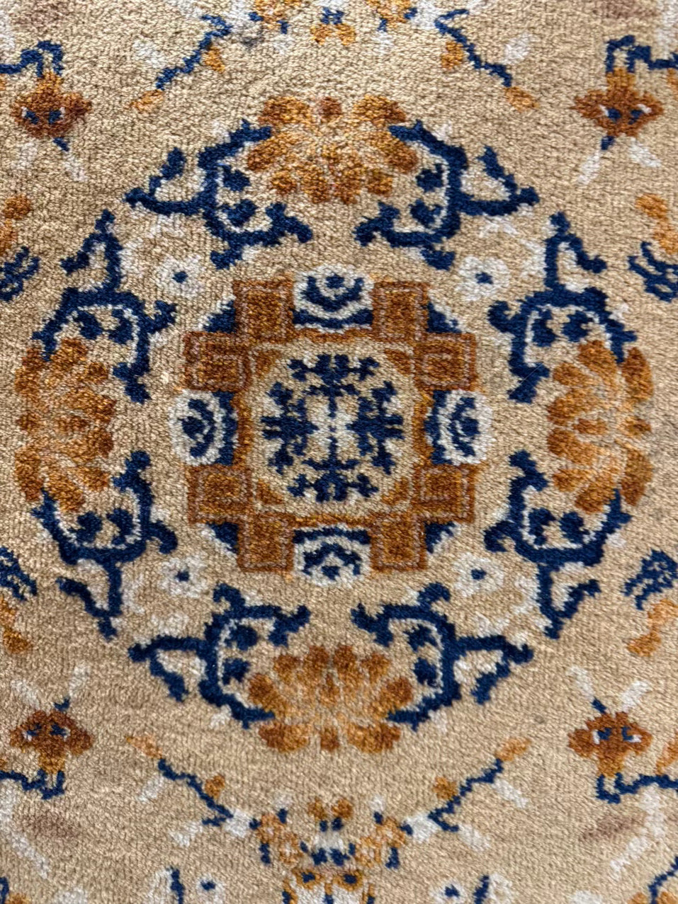 Gold Oriental Wool Area Rug